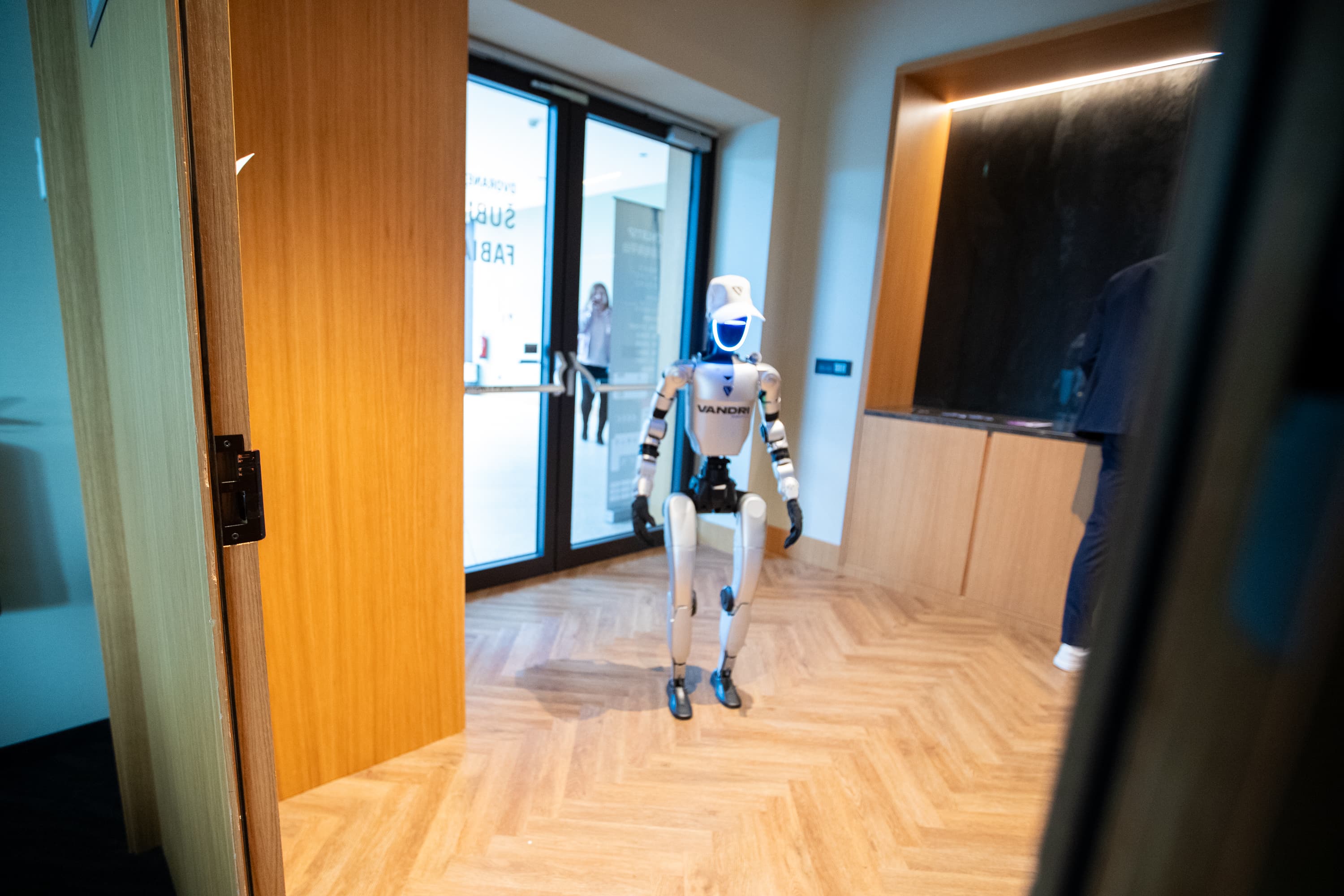 Vandri Robotics humanoid walking through a venue
